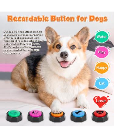 Dog Recordable Training Buttons Set of 6 Colors Dog Training Buzzer Dog Talking Buzzers Button with 25 Stickers and 3 Mats Louder Clearer Record & Playback Message for Communication&Training - Buy Online on SooperMarket.com