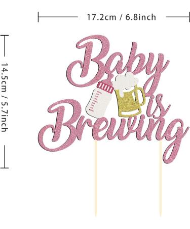 1 Pack Glitter Baby is Brewing Cake Topper for Beer Themed Baby Shower Decoration Beer Baby Gender Reveal Decoration (Pink baby) - Buy Online on SooperMarket.com