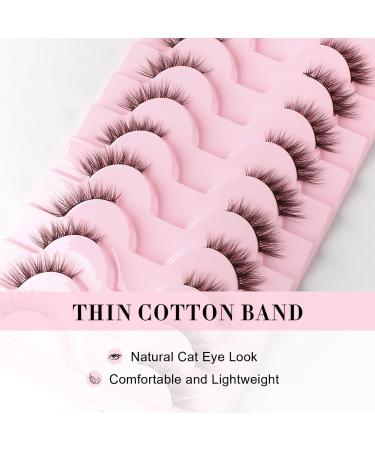 Glowingwin Wispy Cat Eye Half Lashes - 10 Pairs of Handmade Soft Corner False Eyelashes for Natural, Reusable, and Fluffy Look - 3/4 Strip Faux Mink Half Lashes-C - Buy Online on SooperMarket.com