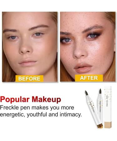 Freckle Pen Artificial Fake Freckles Create Fashionable Natural Freckles Makeup Waterproof Long Lasting Soft Dot Sopt Pen for Face Makeup(Dark Brown and Light Brown ) - Buy Online on SooperMarket.com