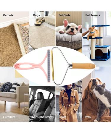 Pet Hair Remover Upunroot Pro - Fabric Shaver & Lint Cleaner for Rugs, Couch, & Pet Towers - Pink & Wood - Buy Online on SooperMarket.com