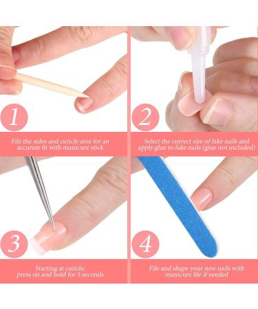 360 Pieces French False Nails Artificial Fingernails Pink White French Fake Nail Tips Kit 12 Sizes Full Cover with Nail Files and Stick for Salon DIY Decoration - Buy Online on SooperMarket.com