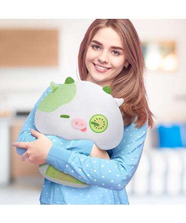 Mewaii 14'' Kiwi Cow Mushroom Pillow - Soft Stuffed Animal Plushie Toy for Kids - Cuddly Green Cow Plush 14 Inch - Buy Online on SooperMarket.com