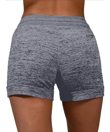 Womens Girls Comfy Summer Shorts | Elastic Waist Sports Athletic Sweat Shorts with Pockets | Y2k Tracksuit Workout Shorts - A-grey Large - Buy Online on SooperMarket.com