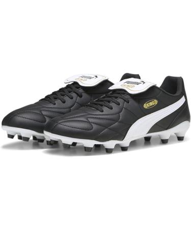 PUMA Unisex King Top FG/AG Soccer Shoe - Size 43 EU | Puma Black White & Gold - International Shipping Available - Buy Online on SooperMarket.com