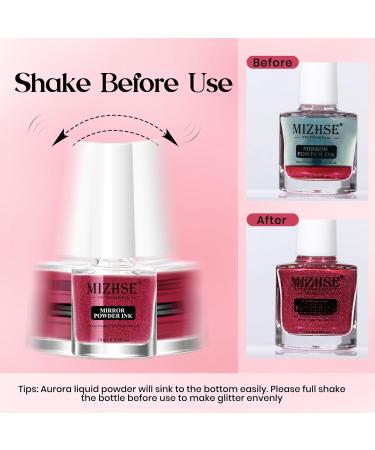 MIZHSE Nail Glitters Chrome Powder | Shiny Magic Mirror Effect | Soak off UV LED 10ml | DIY MJY007 - Buy Online on SooperMarket.com