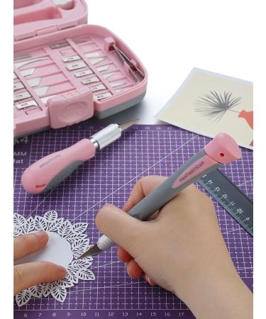 FantastiCAR Craft Knife Set (30pcs) - Precision Cutter Blades for Art, Scrapbooking, Stencil, and More - Pink - Buy Online on SooperMarket.com