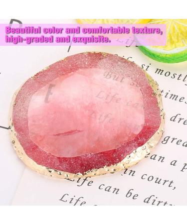 Polish Mix Palette Resin Nail Art Palette Paint Drawing Color Dish Golden Edge Resin Stone Paint Drawing Color Dish Manicure Nail DIY Tool(Red) - Buy Online on SooperMarket.com
