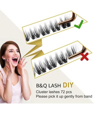 72 Cluster Lashes D-16 mm B 50 | Natural Soft Fluffy DIY Lash Extensions | UK-FD-BQ Lash Clusters - Buy Online on SooperMarket.com