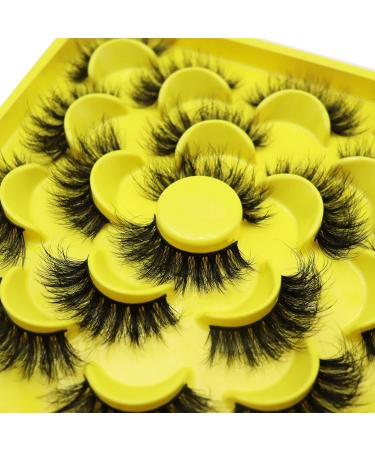 Daoder Fluffy Cat Eye False Eyelashes Set - 10 Pairs Wispy Long Dramatic Volume Lashes with Glue & Tweezers - 18mm Soft & Light Fake Eyelashes (Fluffy Lashes 09) - Buy Online on SooperMarket.com