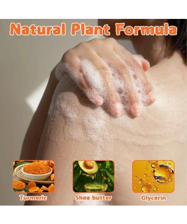 Turmeric Soap Bar Handmade Tumeric Soap Organic Turmeric Brightening Soap for All Skin Types Natural Soap for Cleansing Unclogs Pores Deep Cleaning - Buy Online on SooperMarket.com
