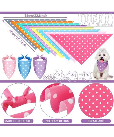20-Piece Adjustable & Washable Dog Bandanas | Polka Dot Triangle Scarf for Small to Medium Pets - Buy Online on SooperMarket.com