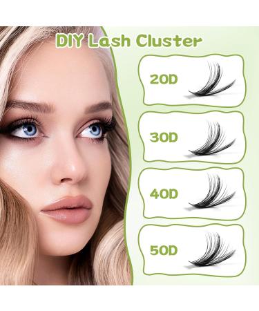 DIY Lash Cluster Kit - 400 Pcs D Curl 3D Eyelashes Lightweight Reusable Wispy Extensions Easy Home Application (30D & 40D) - International Shipping Available - Buy Online on SooperMarket.com