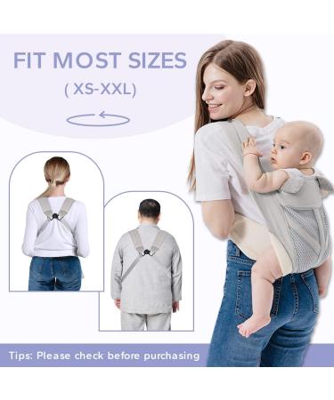 FUNUPUP 4-in-1 Baby Carrier | Portable Newborn to Toddler Sling | Breathable Mesh | Up to 35lbs | Grey - Buy Online on SooperMarket.com