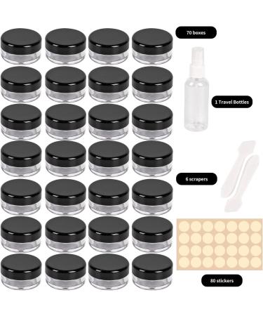 70 Pack 5ml Black Cosmetic Jars with Lids - Mini Cream & Ointment Containers for Lip Balm - Buy Online on SooperMarket.com