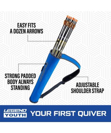 Legend Arrow Quiver - Arrow Case for 16 Arrows - Blue - For Kids and Adults - Left or Right-Handed - Archery Sling Carry Case - Buy Online on SooperMarket.com
