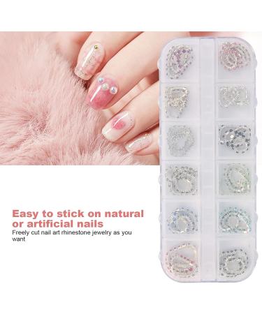 Nail Art Crystals Nail Rhinestones Nail Art Rhinestones Chain Metal Flatback Bling Manicure DIY Decor Nail Art Supplies Perfect for Nail Salon Multiple Choices(03) - Buy Online on SooperMarket.com