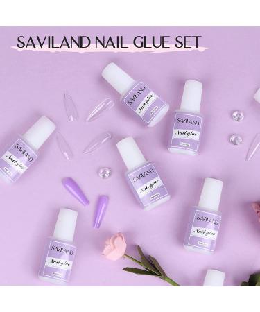 Saviland 8PCS Super Strong Nail Glue Set - 80ML Long Lasting Professional Gel Nail Glue for Nail Repair and Fake Nails - B-10ML-8PCS - Buy Online on SooperMarket.com