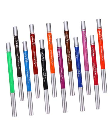 Mikinona 12 Pcs 1 Set Shadow Set Creative Eyeliners Colored Eyeliners Eyeliner Kit Plastic Colorful