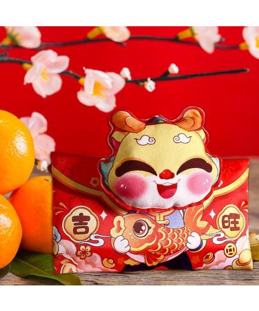 JAYIOLA Hong Bao Red Packet Gift Packages Hongbao Chinese Lunar New Year Red Envelopes for Spring Festival Graduation DragonHead 18.5x14cm - Buy Online on SooperMarket.com