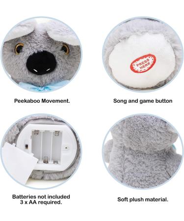 Toyland 30 cm Peekaboo Koala Plush Toy | Animated Singing Toy with Movable Ears | Perfect for Development - Buy Online on SooperMarket.com