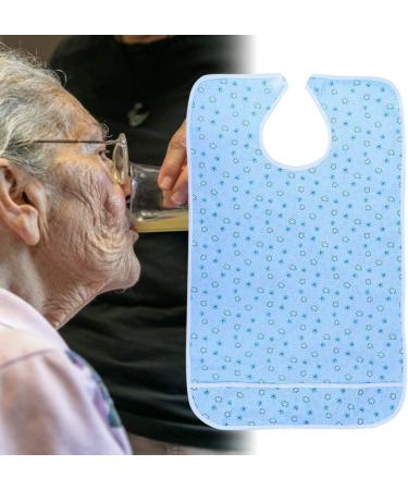 4 Types High Temperature Resistance No Deformation Pratical Dining Aid Bib Bib Apron Catch Food Leaking Soup for Adult the Elderly(27*17*2cm-Flower blue) - Buy Online on SooperMarket.com