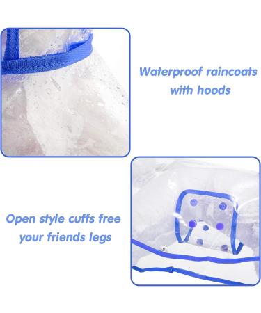 2 Piece Clear Pet Dog Raincoat Hooded Rain Jacket for Small Medium Dogs - Blue/Green S - Buy Online on SooperMarket.com