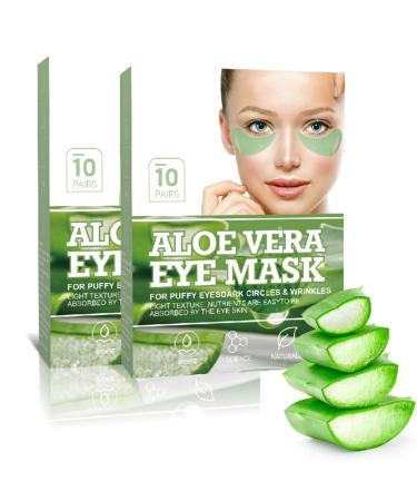 Aloe Vera Eye Patches - Under Eye Patches - Eye Masks for Puffy Eyes - Under Eye Masks - Eye Patches Skincare - Eye Bags Remover and Anti Wrinkle - Eye Care for Woman and Man - 20 Pairs