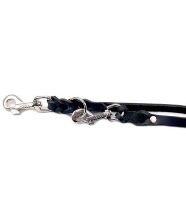 Adjustable Dog Liner for Small & Large Dogs - 2.40m Double Linen Leash (15mm Black) | International Shipping - Buy Online on SooperMarket.com