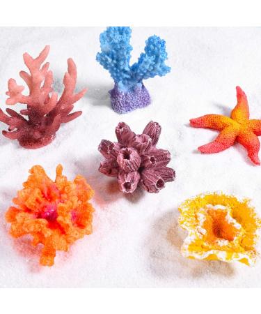 UEETEK 6-Pack Multicolor Sea Star & Coral Aquarium Decor - Realistic Fake Ornaments for Fish Tank Decoration - Buy Online on SooperMarket.com