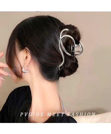 Punk Style Metal Silver Hair Claw Barrette - Irregular Hair Clip for Women, Hair Accessory 1Pcs - Buy Online on SooperMarket.com