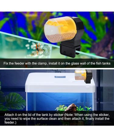 Podazz Automatic Fish Feeder 100/210ml Fish Food Dispenser Aquarium Tank Auto Timer with Two Feeding Boxes for Holiday Vacation Weekend Yellow - Buy Online on SooperMarket.com