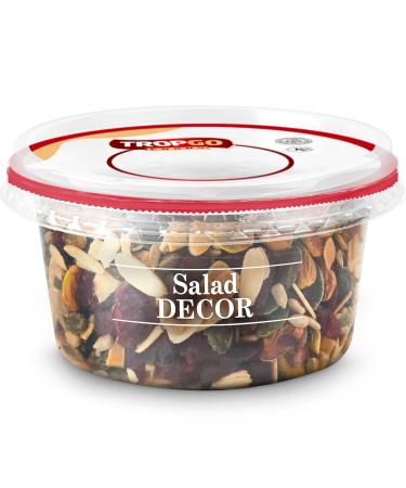 Tropgo Salad Decor - Healthy Salad Mix with Salted Almonds Dried Cranberries and Seeds in a Reusable and Recyclable Tub - Guilt Free Mixed Nuts and Dried Fruits - Salad Topper for all Ages (200G)