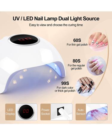 20pcs Gel Nail Polish Kit with 24W Nail Dryer Lamp - Professional Gel Manicure Set for Women and Girls - Buy Online on SooperMarket.com