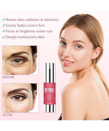Retinol Eye Cream with Hyaluronic Acid & Collagen | Anti-Aging Gel for Dark Circles, Puffiness & Fine Lines | Lightweight & Hydrating Under Eye Treatment - Buy Online on SooperMarket.com