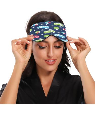 WELLDAY Bus Pattern Sleep Mask | Soft Comfort Blindfold for Men and Women | Adjustable Strap | Blockout Light for a Restful Sleep - Buy Online on SooperMarket.com