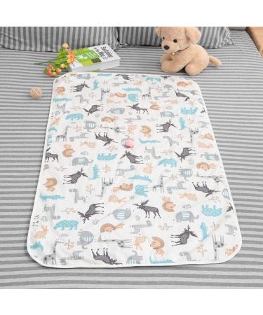 75x120cm 3 Layers Baby Urine Pad Large Breathable Nappy Waterproof Infant Liner Diaper Changing Cotton Bed Cover Cartoon Newborn Diaper Changing Mat(Beige Deer)