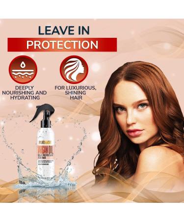 Moroccan Argan Oil Heat Protectant Spray with Keratin - Deep Conditioner for Dry Damaged Hair - Styling and Treatment Protection - Pure Nature Lux Spa - Buy Online on SooperMarket.com
