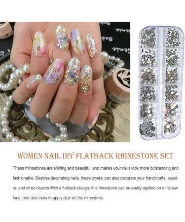 kesurpae Women Fingernail Flatback Rhinestones Assortment Set Home Salon Girls Crystals Assorted Kit Nail Art Handicraft - Buy Online on SooperMarket.com