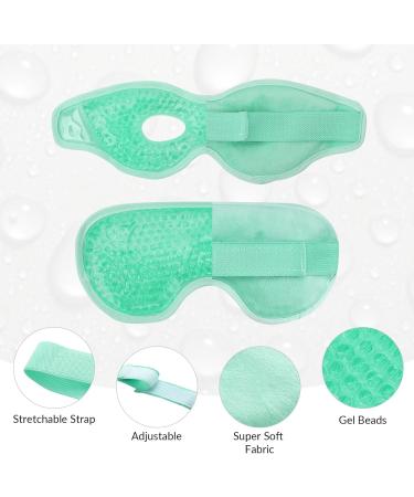 Heyu-Lotus Reusable Gel Bead Cooling Eye Mask 2Pcs - Hot Cold Therapy for Puffy Eyes, Dark Circles, Dry Eyes - Relief for Puffy Eyes - Green - Buy Online on SooperMarket.com