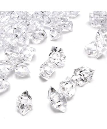 DomeStar Fake Ice Rocks, 150PCS(2.5Cups) Acrylic Gems Crystals Clear Rocks Plastic Diamonds Vase Centerpiece for Vase Fillers Party Table Scatter Wedding Food Display 150 Clear