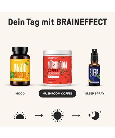 Braineffect Mushroom Coffee - Instant Arabica with Lion's Mane & Chaga | Boost Focus & Energy | 30 Portions - Shop Now! - Buy Online on SooperMarket.com