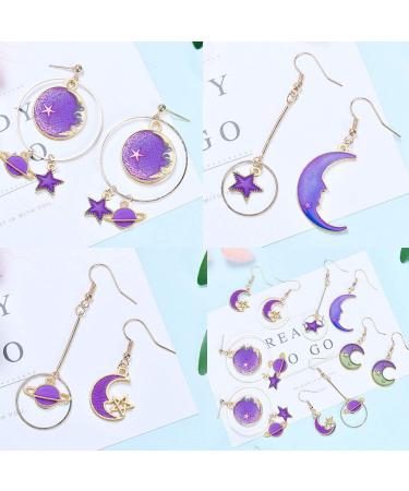 24-Piece Assorted Gold Plated Celestial Cat Charms for DIY Jewelry Making - Purple Enamel Earrings Necklace Bracelet Crafting (M582) - Buy Online on SooperMarket.com