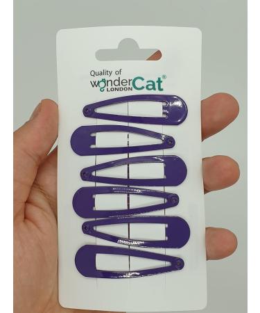6 PCS Metal Snap Hair Clips - Purple Hair Grips 5CM Long - Buy Online on SooperMarket.com
