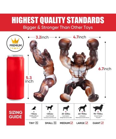 Zinbo Indestructible Dog Toys for Aggressive Chewers - Dark Brown, Medium/Large Breed - Buy Online on SooperMarket.com