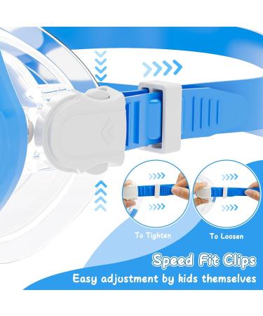 Buy Children's Diving Goggles - 180 Snorkel Mask with Nose Protection & Earplugs for 4-12 Years - Blue - Buy Online on SooperMarket.com