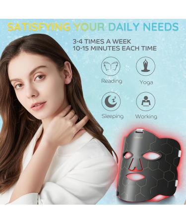 Hottoerak Red Light Mask 660nm & 850nm Near-Infrared LED Face Light with 3-in-1 Chip Professional Red Light Therapy for Face at Home and Travel Ash - Buy Online on SooperMarket.com