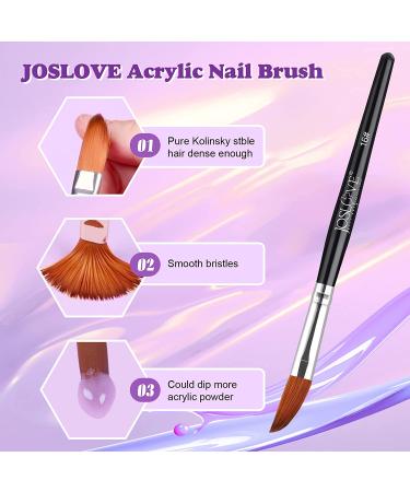 JOSLOVE 2PCS Size 16 Kolinsky Acrylic Nail Brushes | Acrylic Application | Pure Sable Hair | Wooden Handle - Buy Online on SooperMarket.com