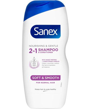 Sanex Nourishing & Gentle 2-in-1 Shampoo and Conditioner 250 ml Pack of 6 Dermatologically Tested Natural Extracts to Nourish & Soften Hair (6 x 250 ml) Shampoo/Conditioner - Buy Online on SooperMarket.com