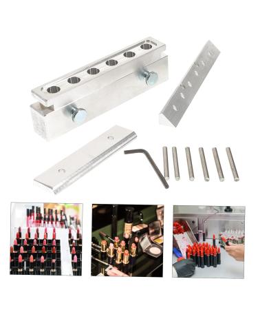 NOLITOY Aluminum Alloy 4 Hole Lipstick Mold Set | DIY Lip Tint Lip Balm & Lip Gloss Kit | Perfect Lipstick Maker Tools 10.2X4.6cm Silver - Buy Online on SooperMarket.com